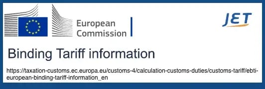 Binding Tariff Information to Europe